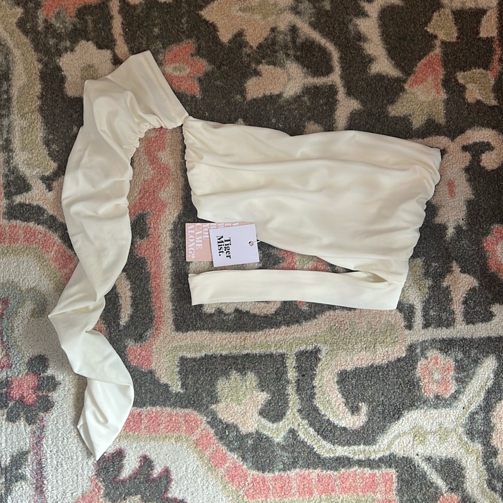 Asymmetrical crop top from Tiger Mist. New with tags. White.